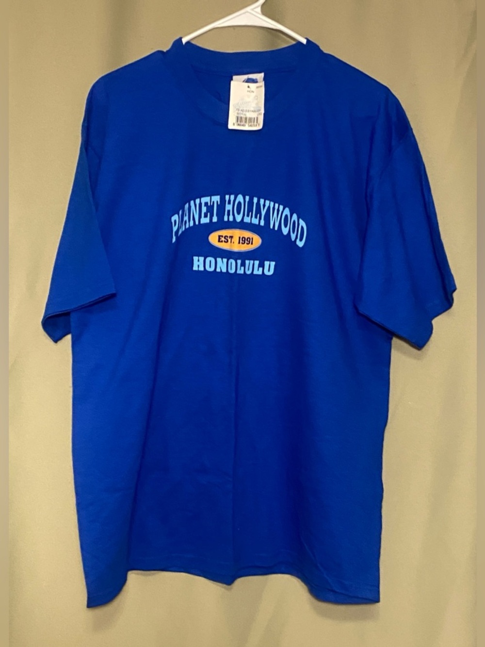 Vintage Planet Hollywood EST 1991 Honolulu Royal Blue Short Sleeve T Shirt L NWT